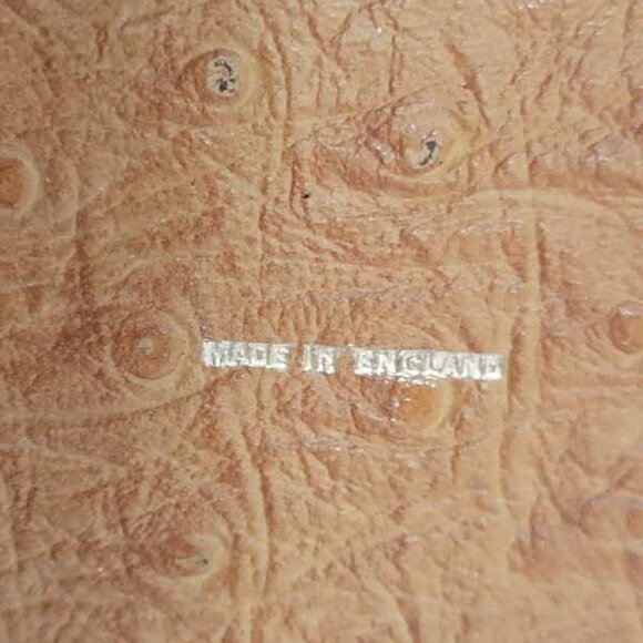 Vintage 1950's Ostrich Skin Toiletry Bag Carry Case or Men's Wash Bag - Picture 3 of 5